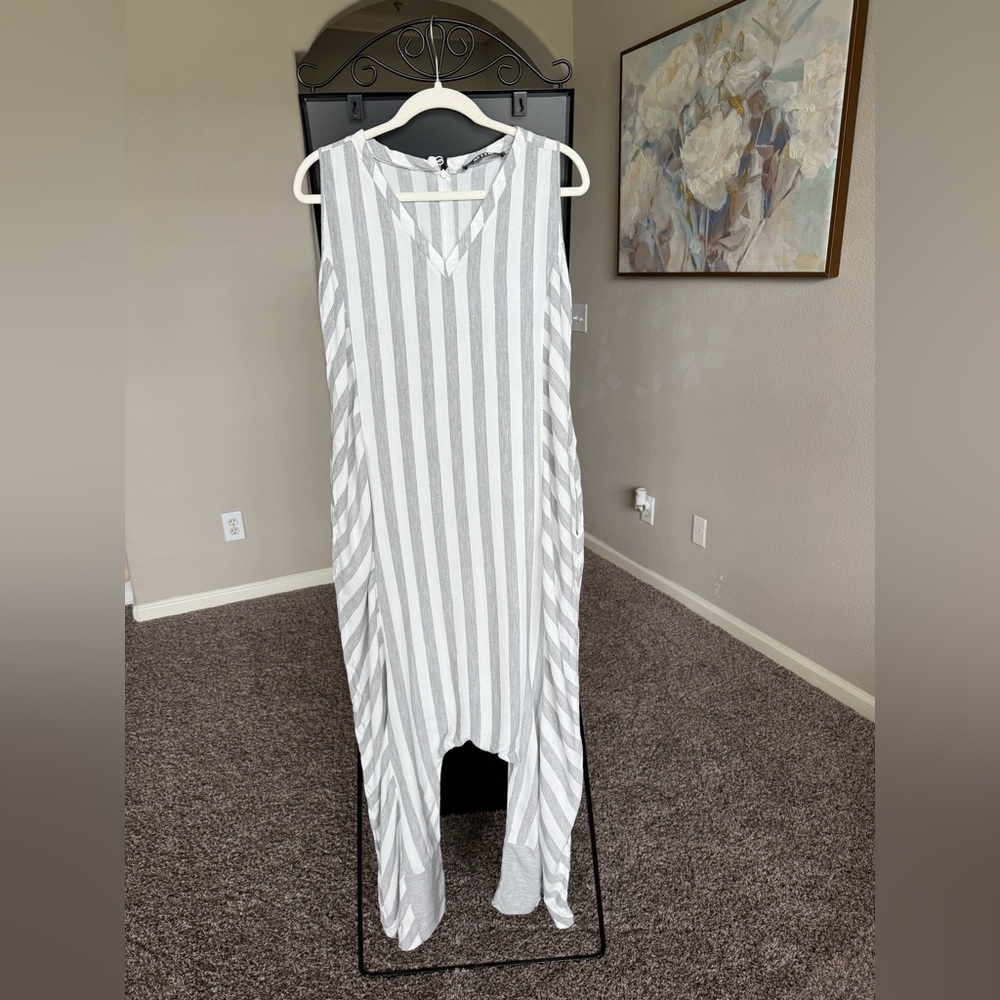 Striped Sleeveless Jumpsuit